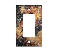 Horse Single Rocker Light Switch Cover, Historical Dynamic Fireworks Soldier None Gold Plastic Standard Size Switch Plate Decorative for New Apartment Home Bedroom Office Decor