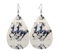 horse sketch Leather earrings, European and American style earrings for young women, birthday gifts/Valentine's Day gifts