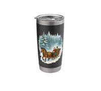 Horse Sleigh Ride in Forest Stainless Steel Insulated Tumbler