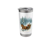 Horse Sleigh Ride in Forest Stainless Steel Insulated Tumbler