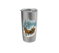 Horse Sleigh Ride in Forest Stainless Steel Insulated Tumbler