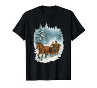Horse Sleigh Ride in Forest Value Graphic T-Shirt