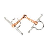 Horse Snaffle Chew Stainless Steel Ing Bit, Steeling Bit, Full Cheek Bits for Outdoor Accessories 125mm, Copper, Modern