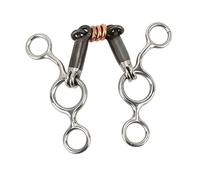 Horse Snaffle Stainless Steel Copper Roller Jointed Mouth Snaffle Bit Horse Gag Ring Snaffle Brass 145mm Mouthpiece Horse Training Equipment