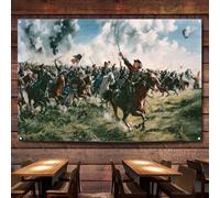 Horse Soldiers at Gettysburg Tapestry Wall Art Decor Banner American Civil War Posters and Prints Wall Hanging Flag Vintage Canvas Painting Home Decoration,38X57 inches