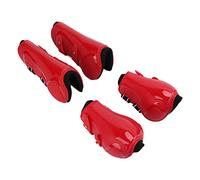 Horse Sport Boots, Splint Boots For Horses Jumps Soft Breathable Anti Slip Adjustable Tendon Set 4Pcs PU Shell Tendon Guard For Jumping (1 Set Red L)