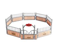 Horse Stable Model - Farm Fence Playset, Toy Horse Figurines | Realistic Farm Animal Stable Kit for Boys Girls, Pretend Play Barn Accessories, Miniature Horses Collection for Birthday or Easter Gift