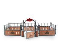 Horse Stable Playset Fence 17.3x7.9x5.9'' Realistic Plastic Horse Barn Playset Fence Imaginary & Creative Educational Toys Accessories for Lovers #·