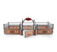 Horse Stable Playset Fence 17.3x7.9x5.9'' Realistic Plastic Horse Barn Playset Fence Imaginary & Creative Educational Toys Accessories for Lovers Farm Toys Toddler