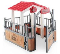 Horse Stable Playset Pavilion 7.3x5.5x6.3'' Plastic Horse Barn Playset Pavilion Imaginary & Creative Educational Toys Accessories for Lovers Toys Farm