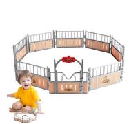 Horse Stable Playset - PP | Horse Stable Model Farm Animal Fence Figurines | Realistic Figures Collection Pretend Play Toy For Kids Imagination Learning Display And Daily Play Use