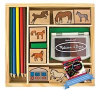 Horse Stable: Wooden Stamp Set + FREE Melissa & Doug Scratch Art Mini-Pad Bundle [24105]