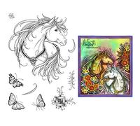 Horse Stamps for Card Making Butterflies Transparent Silicone Seal Stamping Stamps for DIY Scrapbooking Paper Crafting Arts Crafts Scrapbooking Supplies Scrapbook Photo Album Decor Animals Clear Stamp