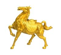Horse Statue - Golden Sculpture, Single Piece Wealth Symbol For Residence Area, Table Decoration With Polished Finish, Home Decoration, Animal Accent For Fireplace Ledge, Desk And Exhibit