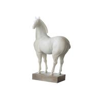 Horse Statue Resin Sculpture Figurine Ornament With Calm Upscale Presence And Smooth Texture Suitable for desks consoles entryways hotel lobbies, White, Large 23.5x12x41cm