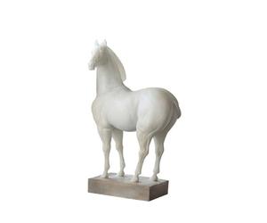 Horse Statue Resin Sculpture Figurine Ornament With Calm Upscale Presence And Smooth Texture Suitable for desks consoles entryways hotel lobbies, White, Large 23.5x12x41cm