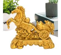 Horse Statuette | Gold Metal Animal Figurine for Prosperity | Desk Decor | Ornament Shelf Table Home Car New Year Home Decoration