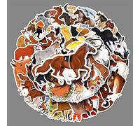 Horse Stickers 50 Pcs Vinyl Cartoon Cute Animals Stickers for Laptop Hydro Flask Water Bottle Skateboard Phone Bumper Scrapbook Luggage Car Bike,Waterproof Funny Stickers for Teens Kids Adults