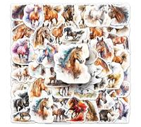 Horse Stickers 50 Pcs Vinyl Cute Cartoon Pony Sticker for Skateboard Water Bottle Laptop Scrapbook Travel Case Computer Luggage Guitar Bike,Waterproof Funny Riding Decals for Teens Adults