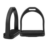 Horse Stirrup, 1 Pair Black High Strength Durable Quality Plastic Riding Stirrups, Safety Stirrups Equestrian Stirrups Treads with Non-slip Rubber Pad for Children to Ride Horse (Small)