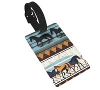 Horse Stripes Pattern Luggage Tags for Suitcases - Durable PVC ID Tags with Detachable Straps for Travel, Backpack, Golf Bag, Anti-Loss