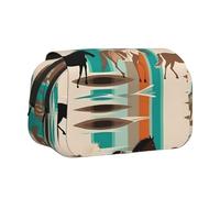 Horse Stripes Pattern Pencil Case Multi- Slot Pencil Pouch Big Capacity Pencil Bag Portable Makeup Bag for Men Women