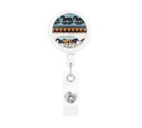 Horse Stripes Pattern Print Badge Holder Retractable Reel, with ID Alligator Clip Rotatable Buckle, for Nurse Teacher