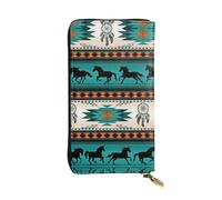Horse Stripes Pattern Print Leather Long Clutch Wallet â€“ Fashionable Personalized Wallet, Multiple Card Slots, Gift Ready, Black, One Size