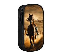 Horse Stripes Pattern Print Practical Pencil Case Multi-Compartment Office Travel School Art Daily Supplies