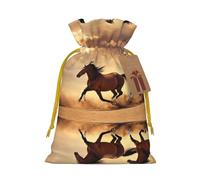 Horse Stripes Pattern Print Reusable Gift Bags,Drawstring Gift Bags For Jewelry And Gifts,For Festive Occasions