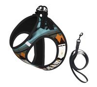 Horse Stripes Pattern Print Soft Pet Harness and Leash Set, Adjustable Mesh Puppy Vest Harness for Small Large Large Dogs and Cats