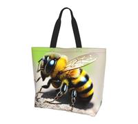 Horse Stripes Pattern Printed tote bag, shoulder bag, suitable for travel, beach, and everyday shopping., Cute Little Bee, One Size