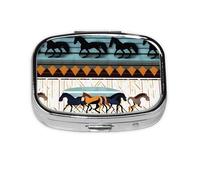 Horse Stripes Pattern Square mini Pill Box, Travel Pill Box, can be Put into Wallet or Pocket to Store a Variety of Small Items