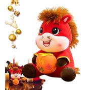 Horse Stuffed Animal - 25cm Plush Horse Toy, 2026 Cartoon God Of Wealth Peace Mascot Doll, Soft Cuddly Plush For Nursery And Kids Room Decor, Festive Ornament For Bedside Table Sofa And Party, Chinese