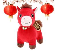 Horse Stuffed Animal | Year Of The Horse Plush Toy | Chinese New Year Figure | Soft Lucky Figures | Red Horses Plush Toys | For Kids Adults Birthday Halloween Christmas Party