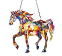 Horse Sun Catcher - Acrylic Pendant Ornament, Decorative Hanging Rainbow Maker | Long Lasting Elegant Window Display With Colorful Light Effects, Memorial Keepsake For Porches, Walls, And Balconies