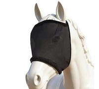 Horse Sun Protection Fly Cover, Black Mesh Cover with Fleece Padding, Forelock Opening and Adjustable Straps, Comfortable Breathable Summer Horse Riding Essentials