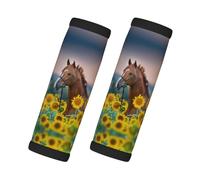 Horse Sunflowers Luggage Handle Wraps for Suitcase, Soft Luggage Handle Covers, Luggage Tags Identifiers for Suitcases, Travel Luggage Accessories Essentials for Flying