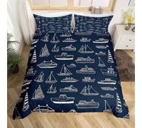 Horse Super King Duvet Cover Set 3D Printed Sailboat Bedding Set Ultra Soft Microfiber Quilt Cover 220x260 cm for Double Bed with 2 Pillowcases with Zipper L.1692