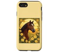 Horse Surrounded By Yellow Jasmine Flowers Case for iPhone SE (2020) / 7/8