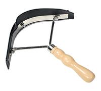 Horse Sweat Scraper with Wood Handle, 9.1 x 8.7 in Horse Grooming Tool for Large Livestock, Dual Use Scraper for Sweating and Shaving, Long Grip, Simple to Clean, Metal Support, Rubber Blade