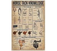 Horse Tack Knowledge Horse Metal Signs,Breeds Of Horses Vintage Decor Retro Wall Art Fall Decor Room Decor Home Wall Decor Aesthetic Wall Decor 12x16 inchs