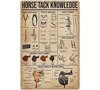 Horse Tack Knowledge Metal Signs Wall Decor Cowboy Guide Posters Farm Club Decor Home Decor Plaque 8x12 Inches