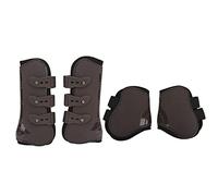 Horse Tendon Boots, Open Front and Fetlock Boot, PU Shell Horse Front Hind LegBoots, Protection Gears, for Riding Shock Absorbing Jumping Competition Protection (Large)