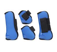 Horse Tendon Boots Set of 4, PU Shell Shock Absorbing Leg Protector with Adjustable Straps for Jumping and Riding, Front and Hind Leg Support Boots for All Weather (A set of four medium-sized)