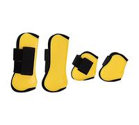 Horse Tendon Boots Set of 4, PU Shell Shock Absorbing Leg Protectors for Jumping and Riding, Adjustable Horse Support Boots with Quick Release Straps for Front and Hind (A set of four large)