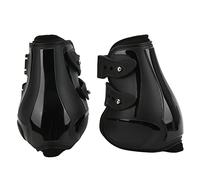 Horse Tendon Boots Set Soft Anti Slip Adjustable PU Shell Tendon Guard Boots for Horses (black hind legs XL)