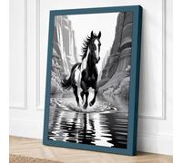 Horse Through Canyon Canvas Wall Art Print 18x12 Inch