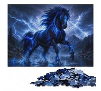 Horse Thunder Blue Wooden Puzzle 1000 Pieces, Adult Gift Idea | Piece-by-piece progress - a simple way to organise the image on quiet evenings.