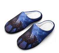 Horse Thunder Men's Cotton House Slippers | Memory Foam Slippers Closed Toe Slip On Home Shoes for Indoor Outdoor